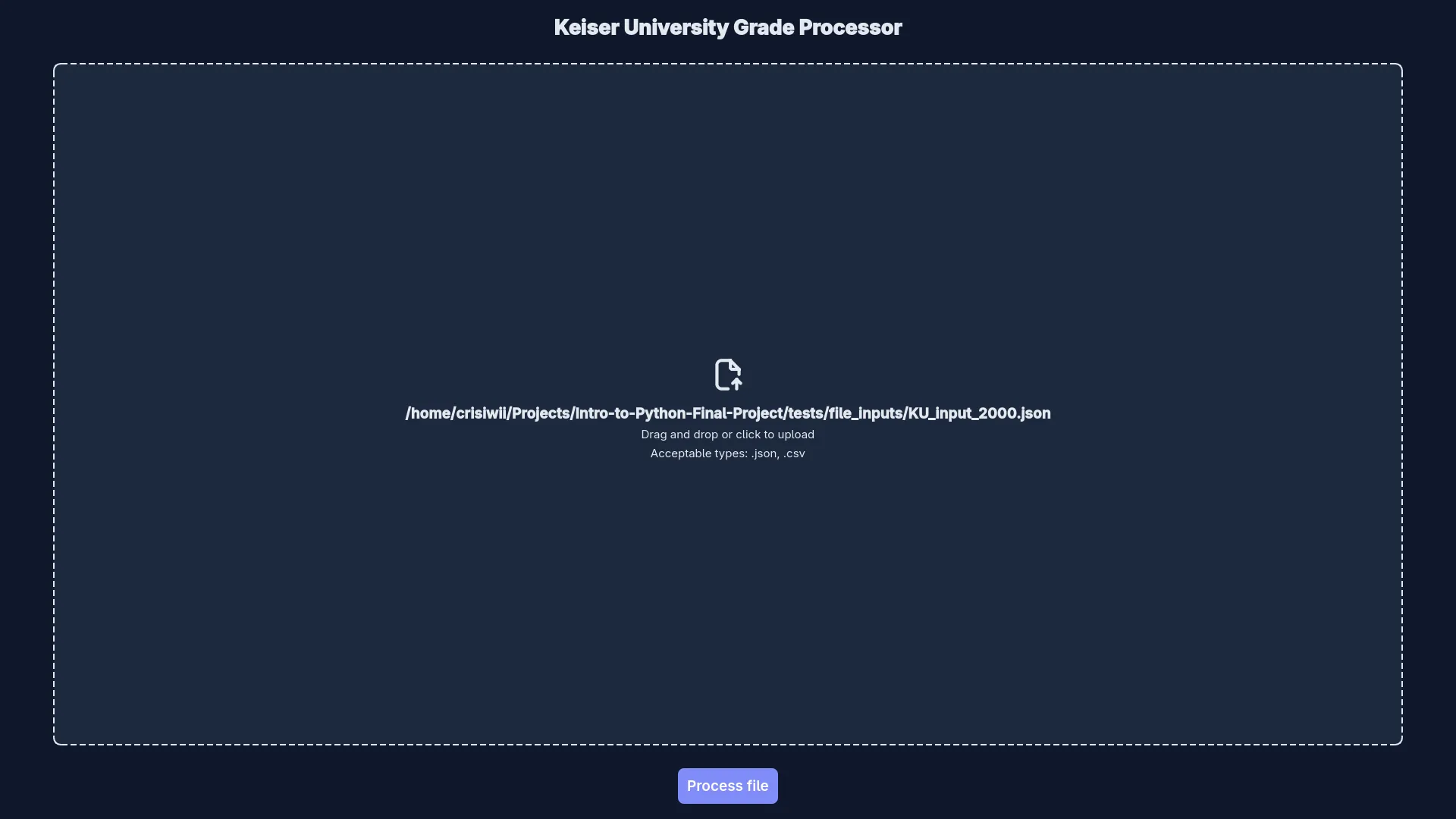 Keiser Student Analisys Tool